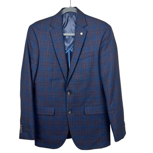 Ted Baker London Jake X SPJ Plaid Wool Suit Jacket 38R